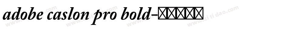 adobe caslon pro bold字体转换